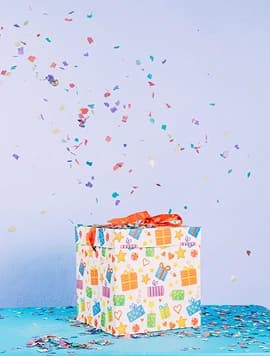 Birthday cake with confetti